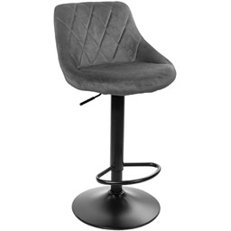 Edinos Szary Obrotowy Tapicerowany Hoker Welurowy Z Oparciem