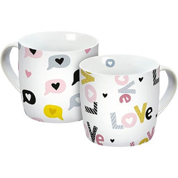 Filiżanki Love Pattern 250 ml zestaw 2 sztuk