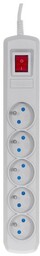 Activejet Listwa przeciwprzepięciowa 5gn/5m/cz (10A; 2300W) 5m; kolor