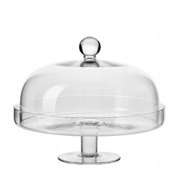 Patera szklana z kloszem 28 cm Elite Krosno
