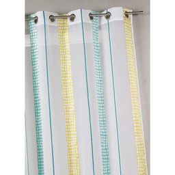 HomeMaison hm69371984 firanka z etaminu paski pionowe kropki