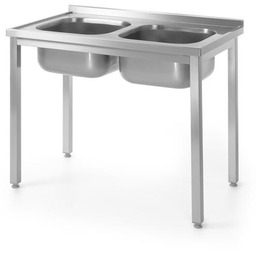 STÓŁ Z DWOMA ZLEWAMI 1000x600x850 mm KITCHEN LINE