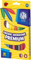 Kredki woskowe (świecowe) 18 kolorów ASTRA /316111002/