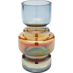 WAZON Blue Amber szklany, niebiesko-bursztynowy, nieregularny kształt, designerski