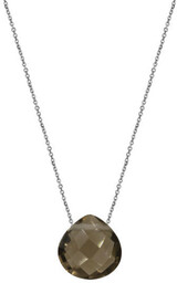 Srebrny naszyjnik 925 serce kamień kwarc dymny