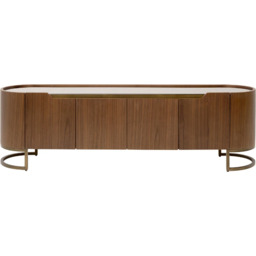 SZAFKA RTV Giorgio o zaokrąglonych bokach, brązowy kolor,