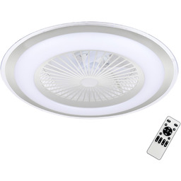 Lampa sufitowa z wentylatorem z pilotem ZEPHYR SILVER