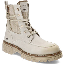 Białe Botki Mustang Stylowe Obuwie Damskie