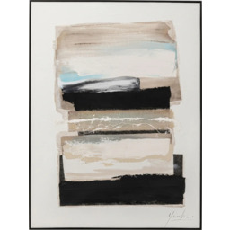 OBRAZ Lontano w beżowej kolorystyce z ręcznie malowanym,