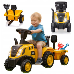 Traktor Jeździk Z Przyczepą Do 25 Kg Żółty