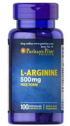 L-Arginina 500 mg, Puritan''s Pride, 100 kapsułek