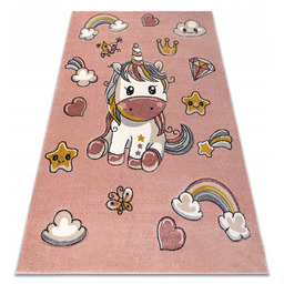 Dywan Dziecięcy Unicorn róż jednorożec tęcza sensoryczny 80x150