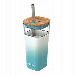 Quokka Liquid Cube Kubek Szklany 540 ml Słomka