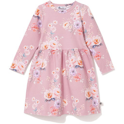 Sukienka bawełniana Flamingo z długim rękawem Pink roses