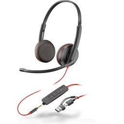 Poly Blackwire 3225 Stereo USB-C Headset +3.5mm Plug