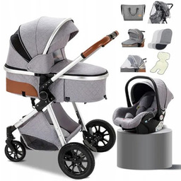 Wózek Dziecięcy 3W1 Fotelik Spacerówka Gondola Lekki Wielofunkcyjny