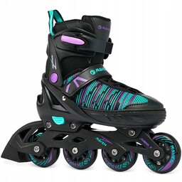 Rolki Regulowane Raven Cande Black/Mint/Violet 38-42 Kauczuk