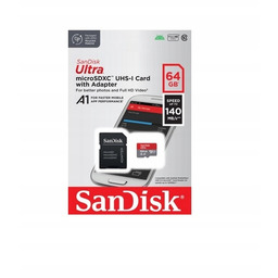 Karta Sandisk 64GB Sdhc KL.10 Adapter 140MB/S