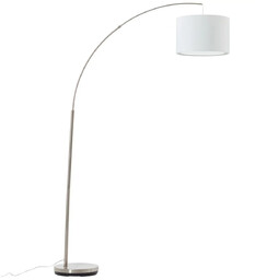 Brilliant Stojąca lampa abażurowa Clarie 13258/05 łukowa chrom