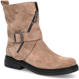 Płaskie botki ze skóry - TYMOTEO G1067 BEŻOWE