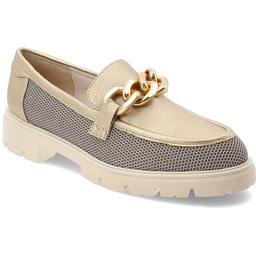 Marco Tozzi Złote Mokasyny Stylowe Obuwie Damskie