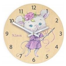 Zegar ścienny cichy do pokoju dziecięcego drewniany nowoczesny