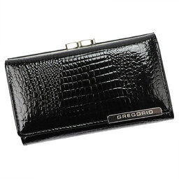 Skórzany piękny damski portfel podłużny Gregorio