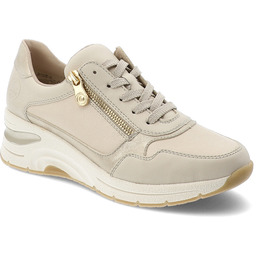 Rieker Beżowe Sneakersy Modne Obuwie Damskie Na Koturnie