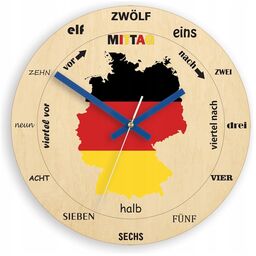 Zegar na ścianę drewniany nowoczesny z cichym mechanizmem