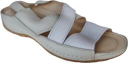 Skórzane sandały beżowo-białe obcas 2 cm nr 37