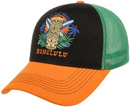 Czapka Trucker Honolulu Vintage by King Kerosin, czarno-pomarańczowy,