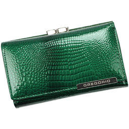 Skórzany piękny damski portfel podłużny Gregorio