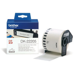 Brother DK-22205, 62mm x 30,48m, etykiety papierowe oryginalne