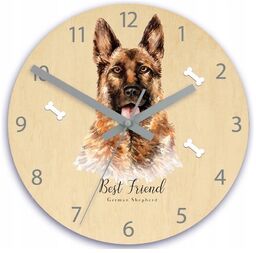 Zegar na ścianę cichy do pokoju dziecięcego drewniany