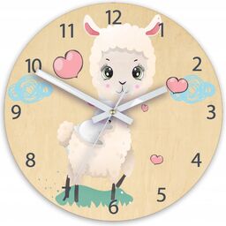 Zegar na ścianę cichy do pokoju dziecięcego drewniany