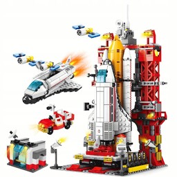 Zestaw Klocków Statek Kosmiczny Rakieta Prom Stacja Kosmiczna
