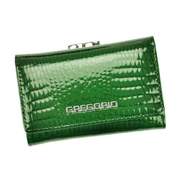 Lakierowany mały zgrabny damski portfel Gregorio