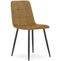 Edinos Brązowe pikowane krzesło tapicerowane M6-N87