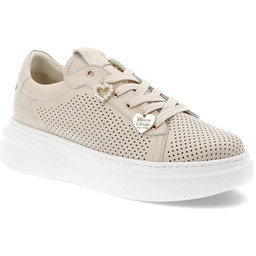 Chebello Beżowe Sneakersy Stylowe Obuwie Damskie
