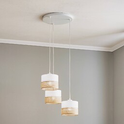 Lampa wisząca Linobianco TK Lighting, możliwość ściemniania, biały