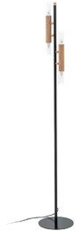 Zumaline Designerska lampa podłogowa Madera salonowa drewno czarna
