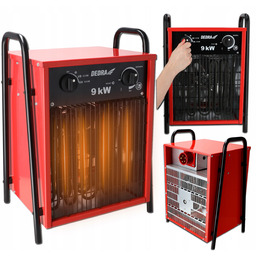 Nagrzewnica elektryczna 9kW 400V Dedra 3-fazowa Termostat Regulacja