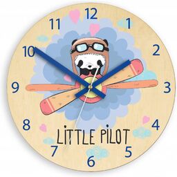 Zegar na ścianę cichy do pokoju dziecięcego drewniany