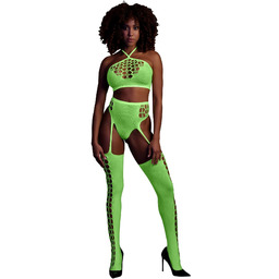 Two Piece with Crop Top and Stockings -