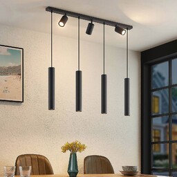 Lampa wisząca Sanad Lindby, możliwość ściemniania, czarny, salon