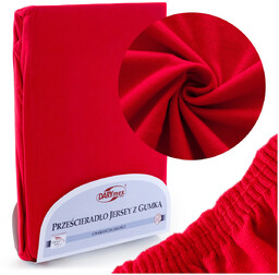 Prześcieradło Jersey z Gumką 016_D Czerwony 120x200