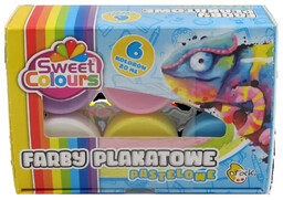 Farby plakatowe pastelowe 6 kolorów 20ml - Sweet