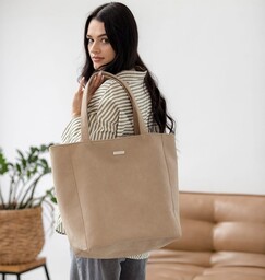 Pakamera Shopper BASIC z nubuku tapicerskiego w kolorze