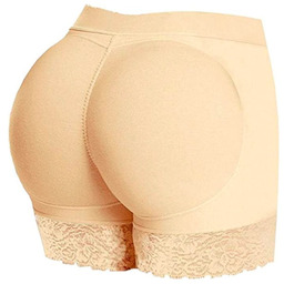 Majtki Push-Up Efekt Powiększenia Modelowanie Pośladków Koronka Beż