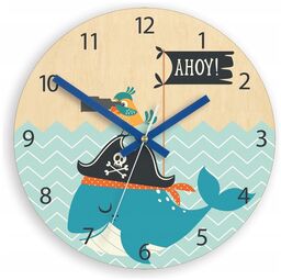 Zegar ścirnny cichy do pokoju dziecięcego drewniany nowoczesny